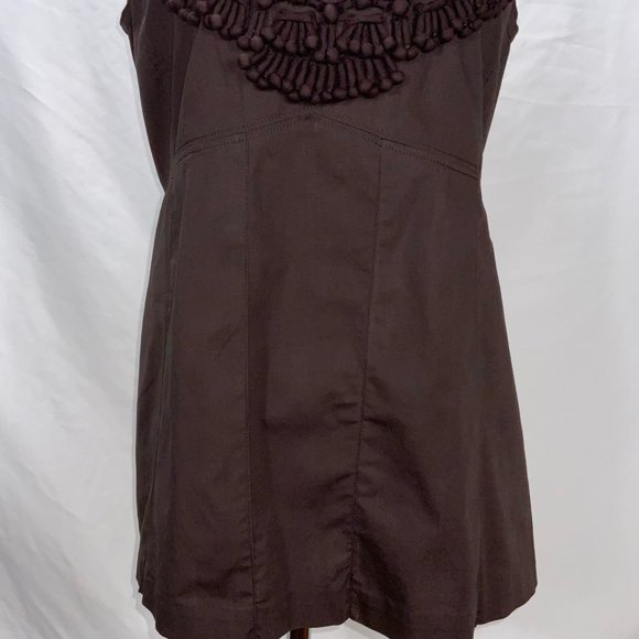 Tory Burch Embroidered Appliqué Sleeveless Long Top Tank Tunic Cotton Large - Picture 6 of 8